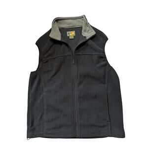 BASS PRO SHOPS Mens zip up Black Fleece vest, size Medium